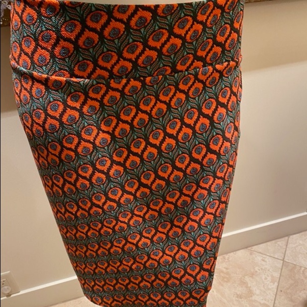 Turquoise and orange skirt